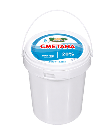 Сметана 20% у відрі, 800 г